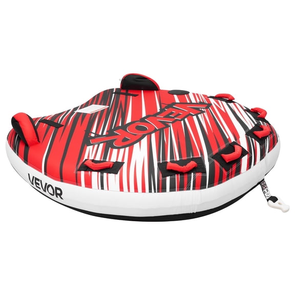 VEVOR Towable Tube for Boating, 3 Riders Inflatable Boat Tubes and Towables, 510 lbs Capacity Water Sport Towable Tube for Boat to Pull - with Fins, Full Nylon Cover, Padded Handles & Safety Valve