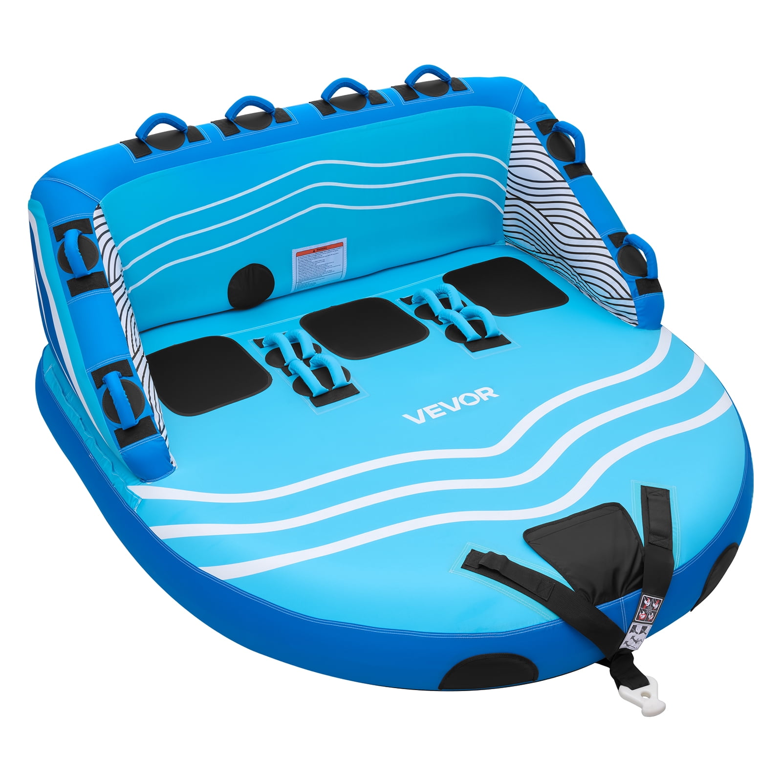VEVOR Towable Tubes for Boating, 3-Rider Inflatable Towable Tube for ...