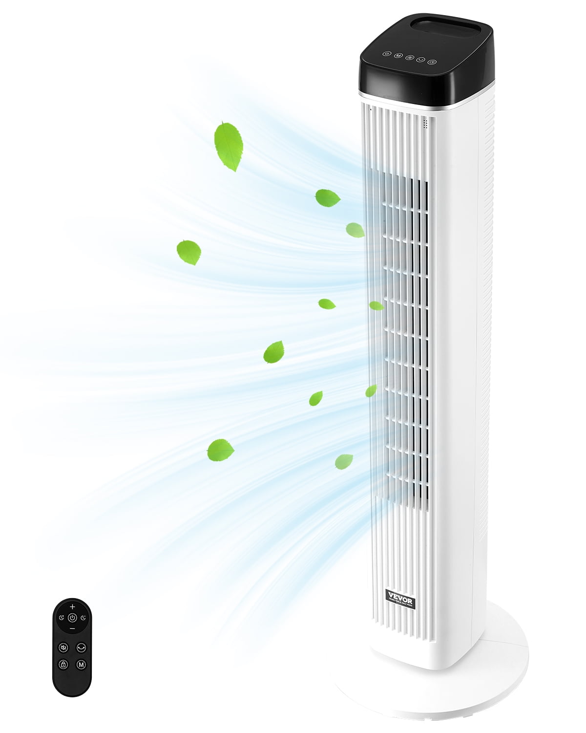 VEVOR Tower Fan, 22 ft/s Velocity Quiet Floor Fan, 70 Oscillating Fans for Indoors with 3 Speeds, 4 Modes, 12H Timer, Portable Standing Bladeless Fan with Remote Control for Bedroom, Office, Home