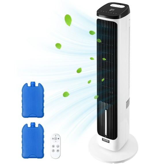 VEVOR Tower Fan, 23.3ft/s Velocity Quiet Floor Fan, 70° Oscillating Fans for Indoors with 9 Speeds, 4 Modes, 24H Timer, Portable Standing Bladeless Fan with Remote Control for Bedroom, Office, Home