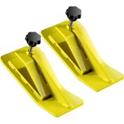 VEVOR Tractor Bucket Protector, 2pcs Ski Edge Protector, 12" Long Turf Tamer Skid Protector, 4" Width, Heavy Duty Steel Bucket Attachment for Snow Leaves Removal, Spreading Gravel, Yellow