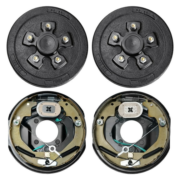 VEVOR Trailer Hub Drum Kits 5 on 4.5" B.C. with 10" x 2-1/4" Electric Brakes, Self-Adjusting Trailer Brake Assembly for 3500 lbs Axle, 4-Hole Mounting,Backing Plates for Brake System Part Replacement