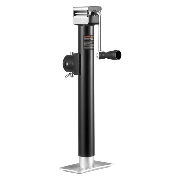 VEVOR Trailer Jack, 5000 lbs Dynamic Load Capacity, Weld-on Pipe-Mount Swivel Trailer Jack with Ergonomic Handle, 15-inch Vertical Travel, Suitable for RV, Horse, Utility, Camping and Yacht Trailers