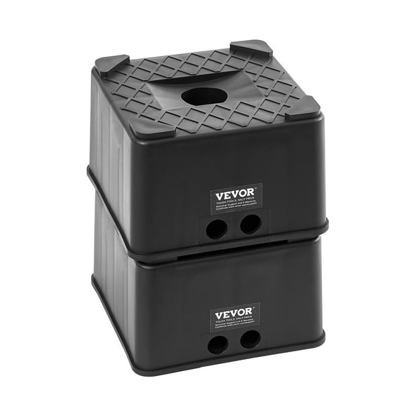 VEVOR Trailer Jack Blocks, 6" High Heavy Duty RV Leveling Blocks, Each with 6000 lbs Capacity, as RV Jack Stand, Stool, Camper Accessories, for Travel Trailers, 5th Wheels Class A/C Motorhomes