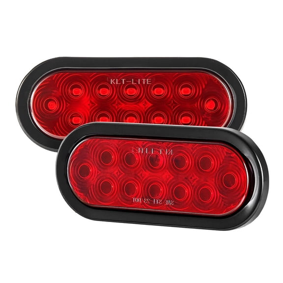 Trailer Lights, 4PCS 12V Oval LED Trailer Tail Lights Kit with Stop Brake Turn Tail Lamp, Waterproof Tow Lighting Kit for Boat Truck Camper RV Snowmobile Bus Caravan, 2 Mounting Options, Red