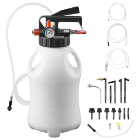 VEVOR Transmission Fluid Pump, 8 L Pneumatic Oil Fluid Extractor, ATF Refill Dispenser Transfer Pump with 15 ATF Adapters, Oil Extractor Dispenser with HDPE Tank for Cars, Boats, Lawn Mowers