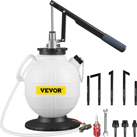 VEVOR Transmission Fluid Pump Manual ATF Refill System Dispenser, Oil and Liquid Extractors 7.5 Liter Large Capacity, Automatic Transmission Fluid Pump Tool Set with 8 Pieces ATF Filler Adapters