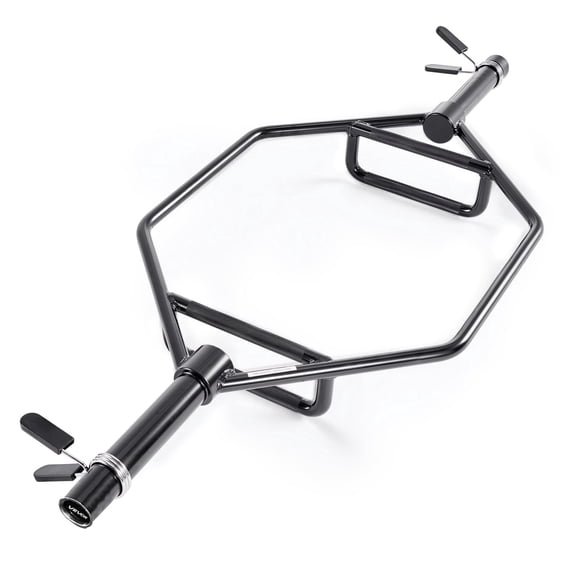 VEVOR Trap Bar Hex Bar, 2-Inch Hex Barbell, 800 LBS Capacity Shrug Bars with Knurled Grips, Weightlifting and Strength Training Equipment, Home Gym for Squats, Deadlifts, Shoulder Presses, Black