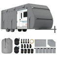 thumbnail image 1 of VEVOR Travel Trailer Cover, 20-22 ft RV Cover, 4-Layer Non-Woven Fabric Camper Cover, Waterproof, Windproof and Rip-Stop Class A RV Cover, with Storage Bag, Repair Patches, Straps and Tire Covers, 1 of 9