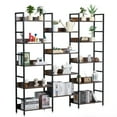 thumbnail image 1 of VEVOR Triple Metal Bookshelf, 14-Tier Industrial Bookshelf, Large Rustic Vintage Storage Bookcase with Open Shelves, Freestanding Display Shelving Unit Storage Rack,for Living room,Bedroom & Office, 1 of 9