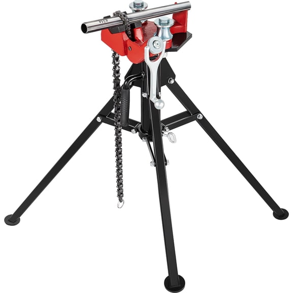 VEVOR Tripod Pipe Chain Vise, 1/8"-5" Pipe Capacity, 36.4 Length Chain Vise Stand with Portable Folding Steel Legs, for Grabbing, Supporting and Bending Pipes in Factory, Workshop and Home