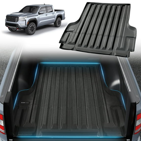 VEVOR Truck Bed Mat, Compatible with 2022-2024 Nissan Frontier, TPE Truck Bed Liner Mat Fits for 5 FT Bed, Thick and Heavy-Duty Bed Mat Car Accessories for All-Weather Protection, Prevent Slipping