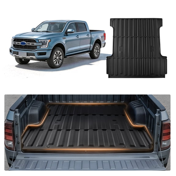 VEVOR Truck Bed Mat, TPE, Compatible with 2015-2026 Ford F150 Lightning Bed, Heavy Duty Custom Fit, All Weather Protection Pickup Car Cargo Trunk Liner Replacement,for 2015-2026 Ford F150 Accessories