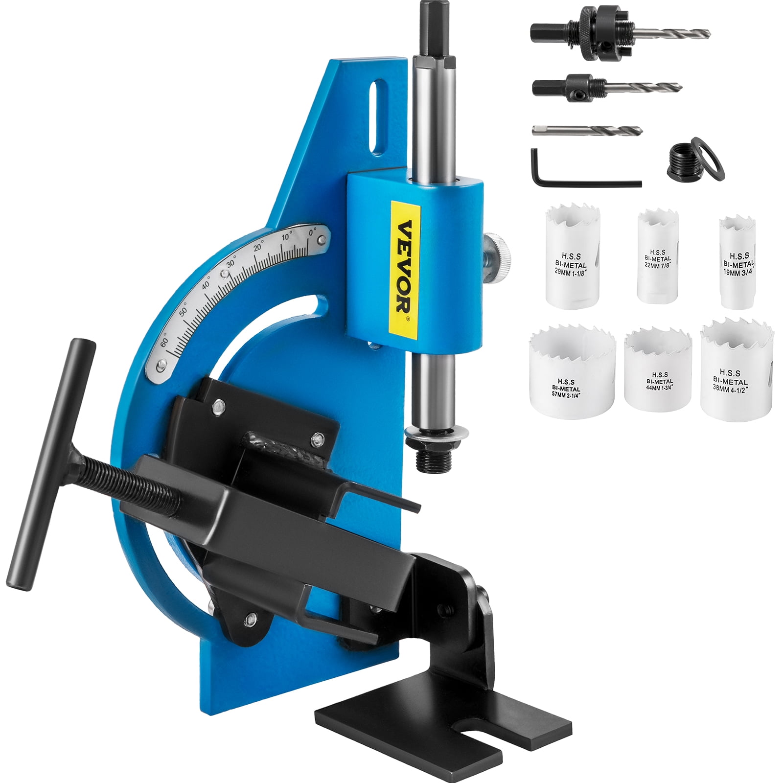 VEVOR Tube Notcher Kit 60 Degree Pipe Tubing Notcher w/ 9 Pc BiMetal