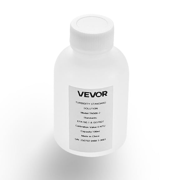 VEVOR Turbidity Calibration Solution, 0 NTU, 100 ml Capacity, Standard Turbidity Solution Refill for Turbiditymeter, Zero-drift for Stable Concentration, Ready to Use, for Both White and Red Light