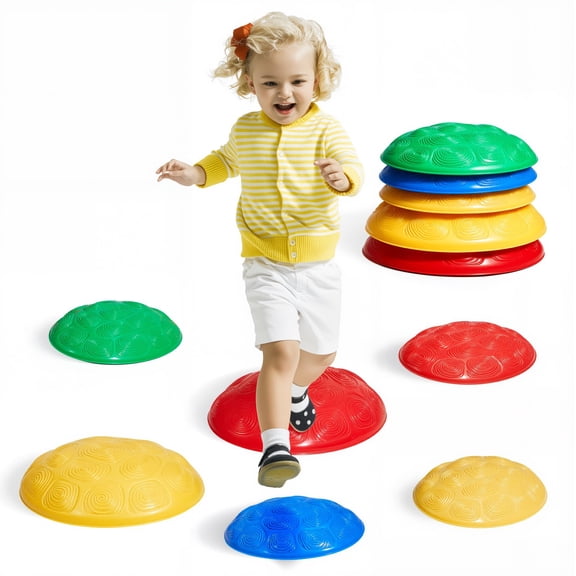 VEVOR Turtle Balance Stepping Stones, 6 PCS, Up to 220 lbs Kids Turtle Jumping Stones Steps Stones, Toddler Obstacle Course Coordination Game Toys Indoor or Outdoor Play for Children Aged 3 4 5 6 7 8