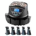 thumbnail image 1 of VEVOR USD Coin Sorter, Coin Counter Machine for 5 Kinds of USD Coins, Coin Sorter and Wrapper Machine Holds up to 2000 Coins, Screen Display Coin Storage Included 5 Coin Tubes and Boxes, 1 of 9