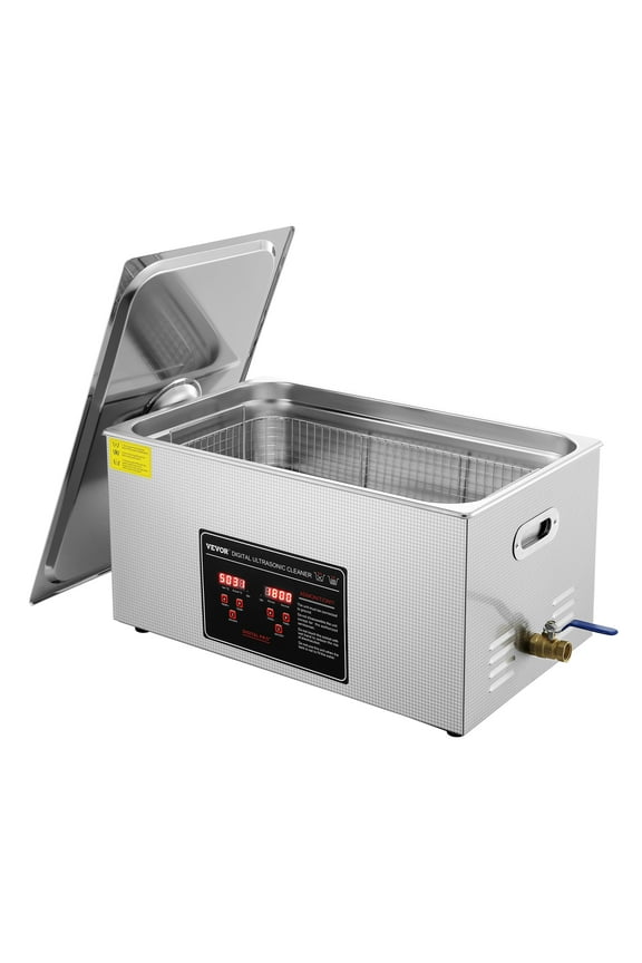 Ultrasonic Cleaner with Digital Timer & Heater, Professional Ultra Sonic Jewelry Cleaner, Stainless Steel Heated Cleaning Machine for Glasses Watch Rings Small Parts Circuit Board (22L)