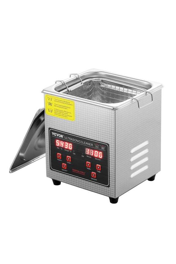Ultrasonic Cleaner with Digital Timer & Heater, Professional Ultra Sonic Jewelry Cleaner, Stainless Steel Heated Cleaning Machine for Glasses Watch Rings Small Parts Circuit Board (2L)