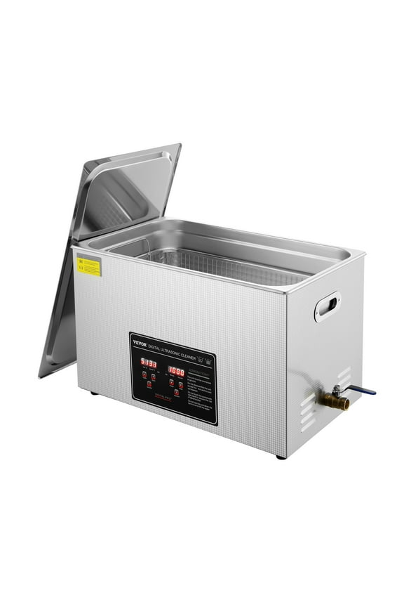 Ultrasonic Cleaner with Digital Timer & Heater, Professional Ultra Sonic Jewelry Cleaner, Stainless Steel Heated Cleaning Machine for Glasses Watch Rings Small Parts Circuit Board (30L)