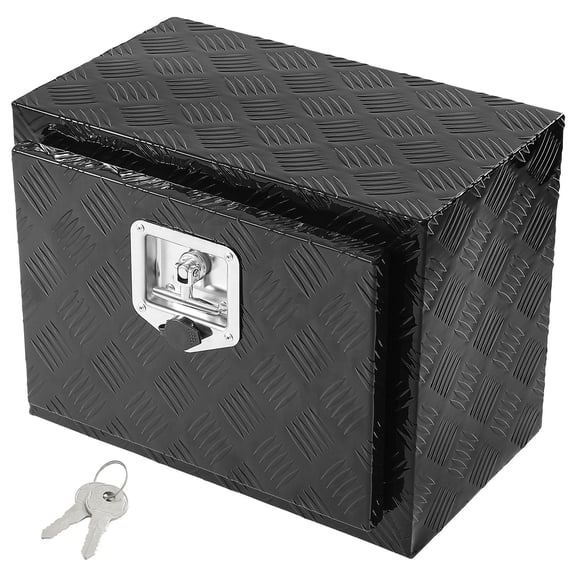 VEVOR Underbody Truck Box, 18" x 12" x 14" Pickup Storage Box, Heavy Duty Aluminum Diamond Plate Tool Box with Lock and Keys, Waterproof Trailer Storage Box with T-Handle Latch for Truck, Van, Trail