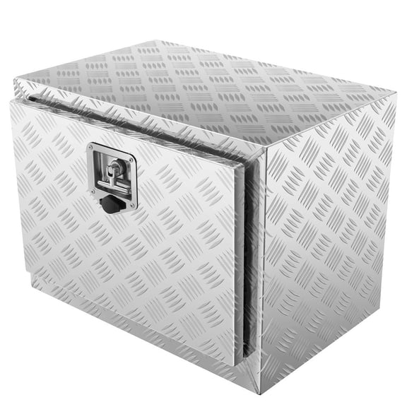 VEVOR Underbody Truck Box, 24"14"16" Pickup Storage Box, Heavy Duty Aluminum Diamond Plate Tool Box with Lock and Keys, Waterproof Trailer Storage Box with T-Handle Latch for Truck, Van, Trailer