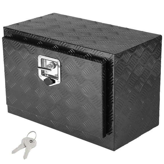 VEVOR Underbody Truck Box, 24" x 12" x 14" Pickup Storage Box, Heavy Duty Aluminum Diamond Plate Tool Box with Lock and Keys, Waterproof Trailer Storage Box with T-Handle Latch for Truck, Van,Trailer
