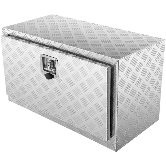 VEVOR Underbody Truck Box, 30"14"16" Pickup Storage Box, Heavy Duty Aluminum Diamond Plate Tool Box with Lock and Keys, Waterproof Trailer Storage Box with T-Handle Latch for Truck, Van, Trailer