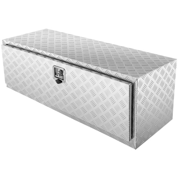 Underbody Truck Box, 48"24"24" Pickup Storage Box, Heavy Duty Aluminum Diamond Plate Tool Box with Lock and Keys, Waterproof Trailer Storage Box with T-Handle Latch for Truck, Van, Trailer
