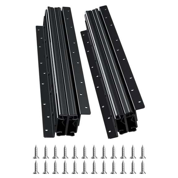 VEVOR Undermount Drawer Slides, 16 inch, Full Extension Ball Bearing Under Stair Cabinet Rails, 260 LB Load Capacity Heavy Duty Bottom Stair Cabinet Glides Track Runners,for DIY Replacement, Black