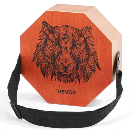 VEVOR Unique Cajon Box Drum, with Internal Guitar Strings,Portable Wooden Percussion Box, Birch Wood Drum Musical Instrument with Adjustable Strap, for Beginners & Professionals, 11.6 x 11.6 x 4 in