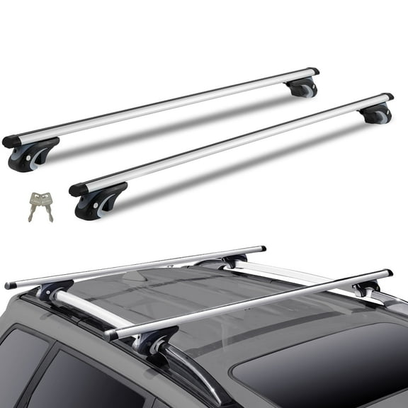VEVOR Roof Rack Cross Bars, Aluminum Roof Rack Crossbars, Fit Raised Side Rail with Gap, 200 lbs Load Capacity, Adjustable Crossbars with Locks, for SUVs, Sedans, and Vans