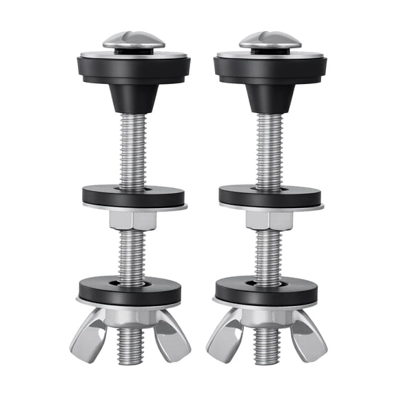 VEVOR Universal Toilet Tank to Bowl Bolts Kit, 2PCS Metal Heavy Duty Toilet Tank Bolts,Stainless Steel Toilet Tank Screws Replacement Kit with Wing Nuts, Rubber Washers Gaskets,Toilet Repair Screw
