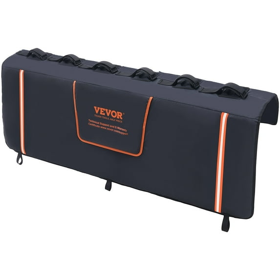 VEVOR Upgraded Grooves Mountain Bikes Tailgate Pad with Reflective Strips Tool Pockets Camera Opening for Pickup 62inch+Rear-Opening Window