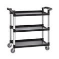 thumbnail image 1 of VEVOR Utility Cart, 330 lbs Load Capacity, 3-tier Utility Plastic Cart with 360° Swivel Wheels (2 with Brakes), 31.1 x 19.3-inch Food Service Cart for Warehouse, Office, Home, Restaurant, Kitchen, 1 of 10