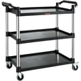 thumbnail image 1 of VEVOR Utility Service Cart with Lockable Wheels 3-Tier Food Service Cart 220lbs Capacity，for Kitchen Office Restaurant Home, Black, 1 of 9