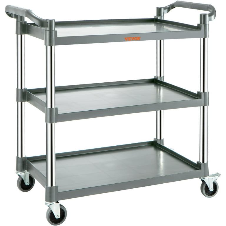 BENTISM Utility Service Cart with Wheels 3-Tier Food Service Cart 154lbs  Capacity