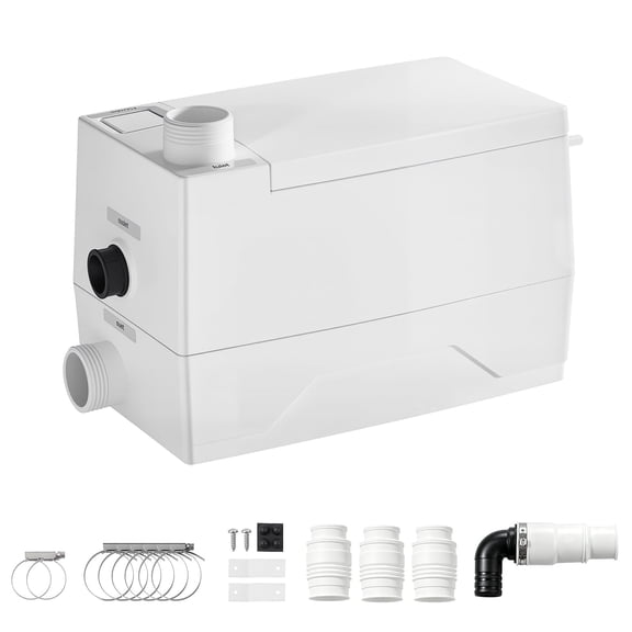 VEVOR Utility Sink Pump 350W 7200L/h Flow 26.2 ft / 8 m Head Drain Pump, Waste Water Disposal Machine with 3 Inlets, Portable & Powerful Performance, for Basement, Kitchen, Sink, Shower, Gray Water