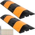 thumbnail image 1 of VEVOR 2 Pcs Cable Protector Ramp, Cable Cover with 2 Channels, Rubber Traffic Speed Bump, Max. Capacity Load 22,000lbs, Suitable for Asphalt, Concrete, and Gravel Driveways, 40.2" x 11.8" x 2.4", 1 of 10