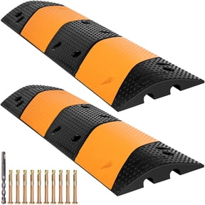 VEVOR 2 Pcs Cable Protector Ramp, Cable Cover with 2 Channels, Rubber Traffic Speed Bump, Max. Capacity Load 22,000lbs, Suitable for Asphalt, Concrete, and Gravel Driveways, 40.2" x 11.8" x 2.4"