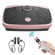VEVOR Vibration Plate Exercise Machine, Whole Body Shaker with Magnetic Acupoints for Lymphatic Drainage and Weight Loss, Home Workout Gym Fitness Equipment with 2 Resistance Bands for Women Men,Pink