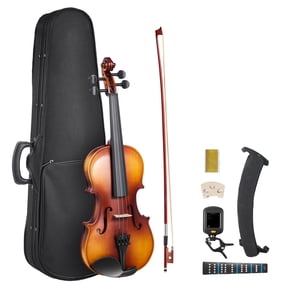 VEVOR Violin 3/4 Size for Adults, Violin Fiddle Set for Beginners with Hard Case, Rosin, Bow, Shoulder Rest, Bridge, Tuner and Extra Strings, Professional Musical Instruments for Student (Brown)