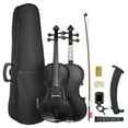thumbnail image 1 of VEVOR Violin 4/4 Full Size for Adults, Violin Fiddle Set for Beginners Student with Hard Case, Rosin, Bow, Shoulder Rest, Bridge, Tuner and Extra Strings, Professional Solidwood Instruments (Black), 1 of 9