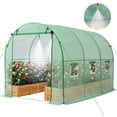 thumbnail image 1 of VEVOR Walk-in Tunnel Greenhouse, 10 x 7 x 7 ft Hoop House Greenhouse Tunnel with Watering System, Plant Hot House with Steel Frame, PE Cover, Roll-Up Zipper Door and 6 Windows for Outdoors, Green, 1 of 9