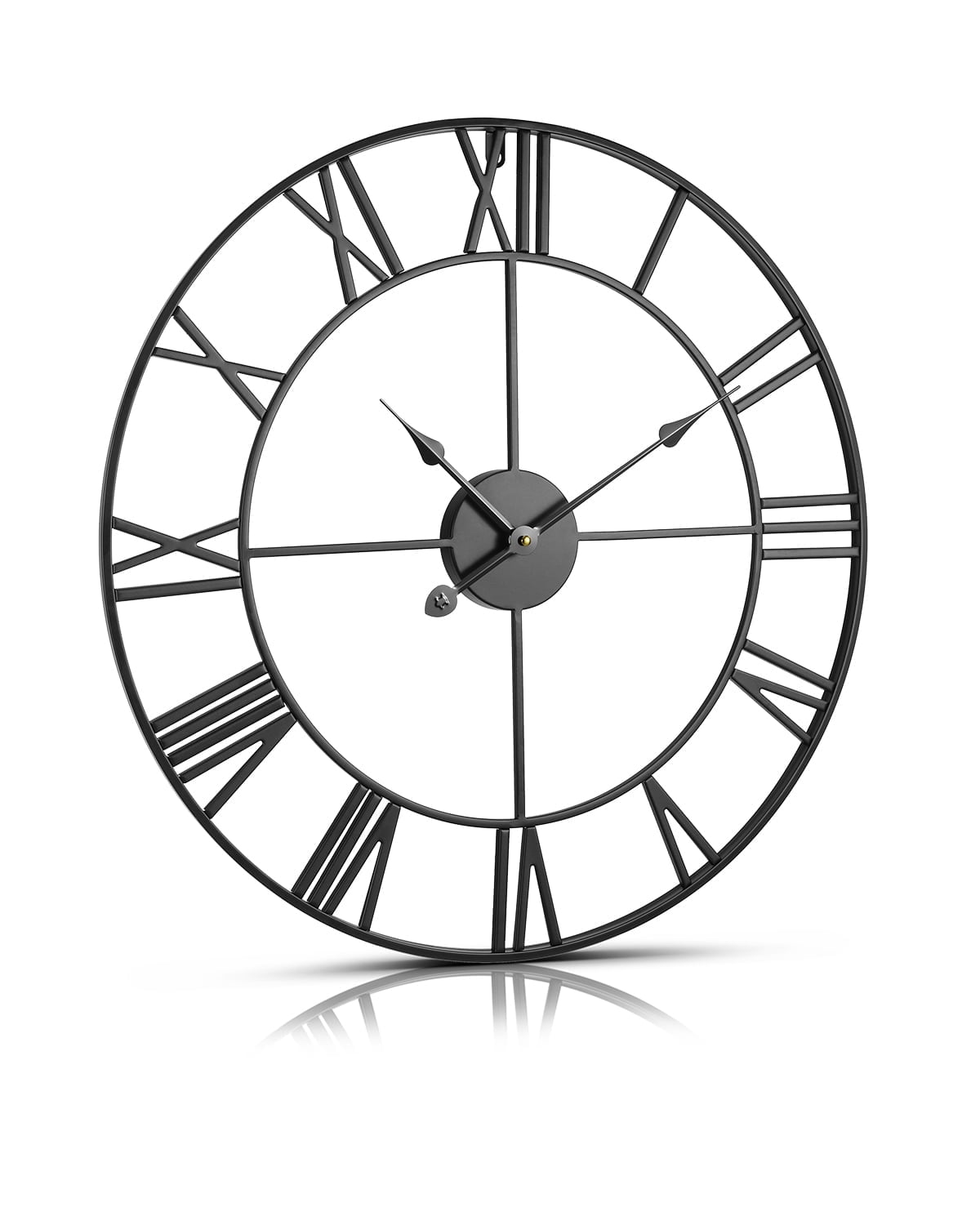 VEVOR Wall Clock, 24 in Wall Clock Roman Numerals, Battery Operated  Classic Decorative Clocks, for Living Room Bedroom Office Kitchen Dining Room Home Decor Farmhouse, Black