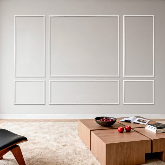 VEVOR Wall Molding 3 Pack, Wainscoting Panels Kit, Lightweight Paintable Polystyrene, Easy to Install Accent Wall Trim for Interior Dcor Living Room, Bedroom, Home, White (31x63 + 31x24 in)