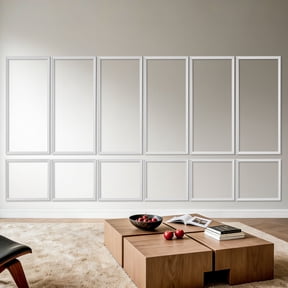 VEVOR Wall Molding 6 Pack, Wainscoting Panels Kit, Lightweight Paintable Polystyrene, Easy to Install, Waterproof Accent Wall Trim for Interior Dcor Living Room, Bedroom, White (24x54 + 24x24 in)