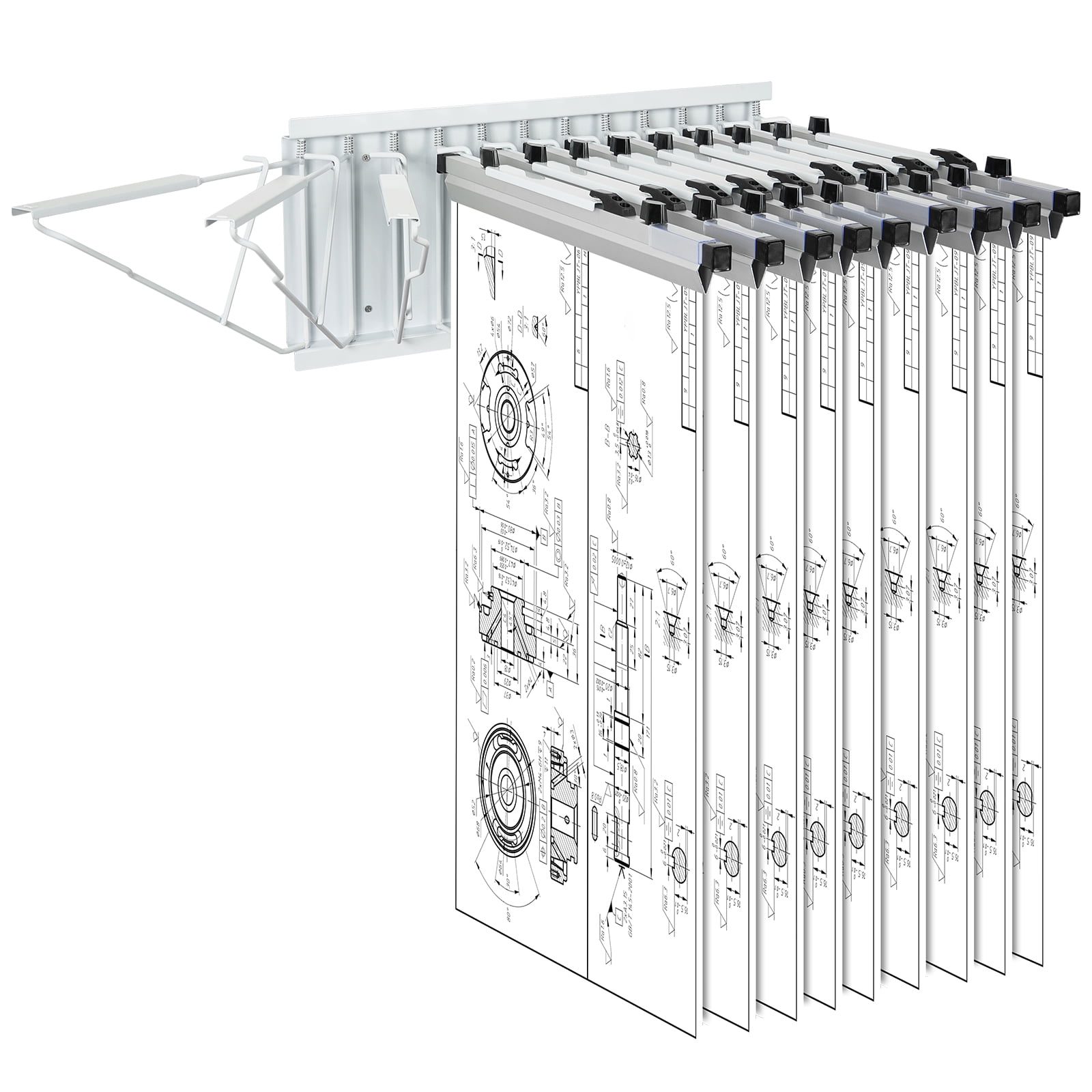 VEVOR Wall Mount Blueprint Storage Rack – Holds up to 1200 Blueprints ...