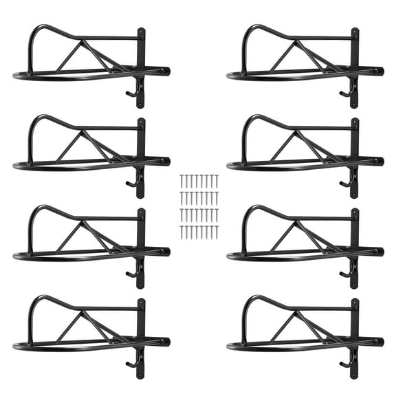VEVOR Wall Mount Saddle Rack, 27.3 x 16.3 x 12.5 in, 8 Packs Horse Saddle Rack with Pad Bar, Portable Saddle Stand for English & Western Saddle, Horse Tack Storage for Equestrian Garden, Black