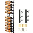 thumbnail image 1 of VEVOR Wall Mounted Wine Rack, 12x2 Bottles Wine Holder Towel Rack, Black Steel Vertical Wine Rack, Modern Decorative Wine Bottle Holder, Forward Design Simple Storage Wall Rack 48x11x1 in, 1 of 9